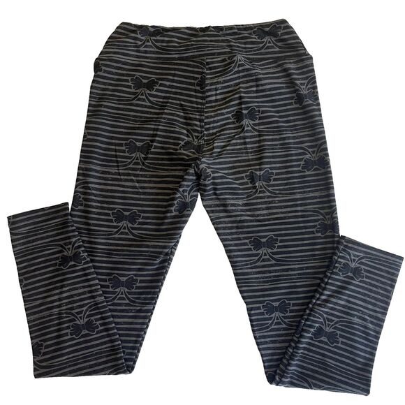 Lularoe OS Leggings BOW PRINT One Size - Picture 3 of 5